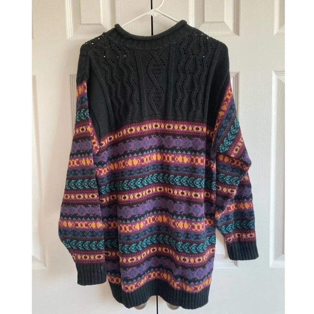 Vintage Liz Claiborne chunky knit sweater size S 100% cotton